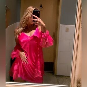 Elegant Pink Satin Slip Dress